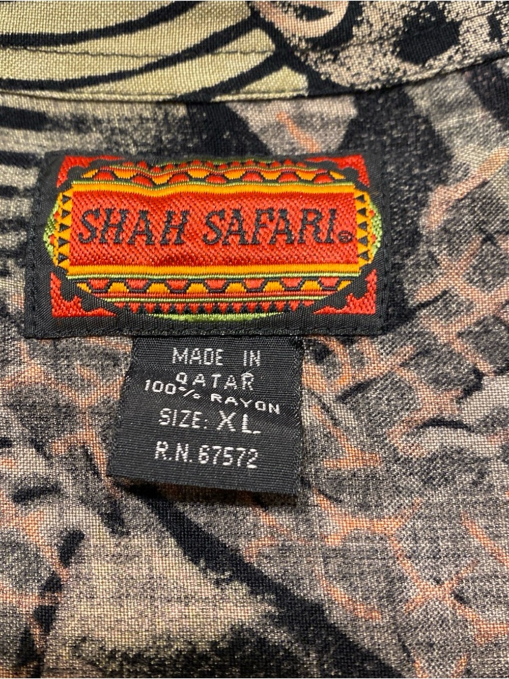 Shah Safari Mens Short Sleeve Button Shirt Fish Montage Design Vintage XL - Picture 6 of 11